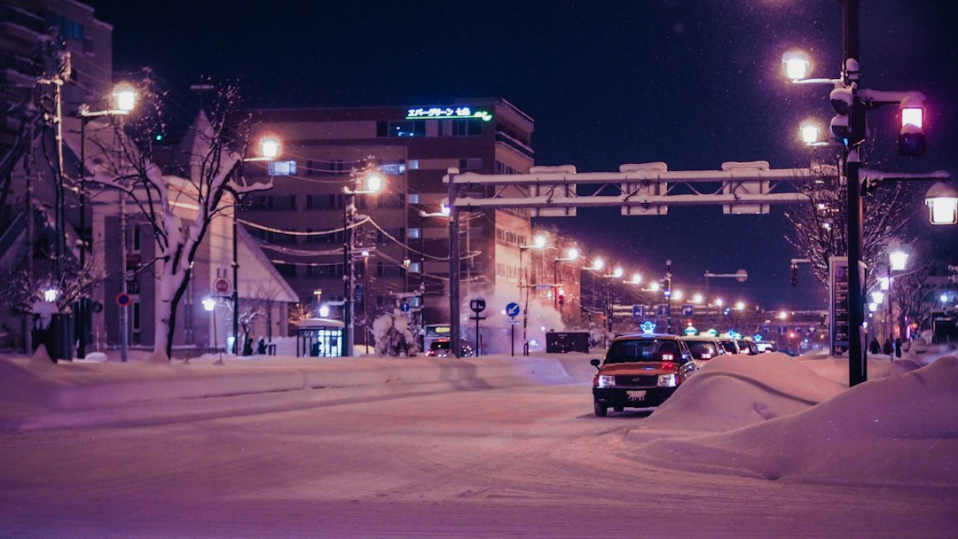 Sapporo winter city at night