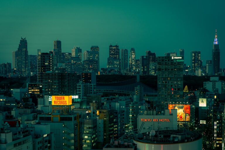 Tokyo skyline at night for choosing where to stay in Tokyo