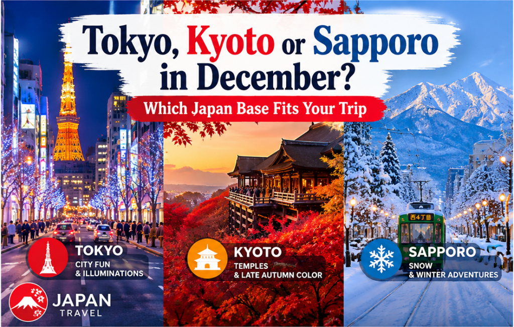 Tokyo, Kyoto or Sapporo in December? Which Japan Base Fits Your Trip
