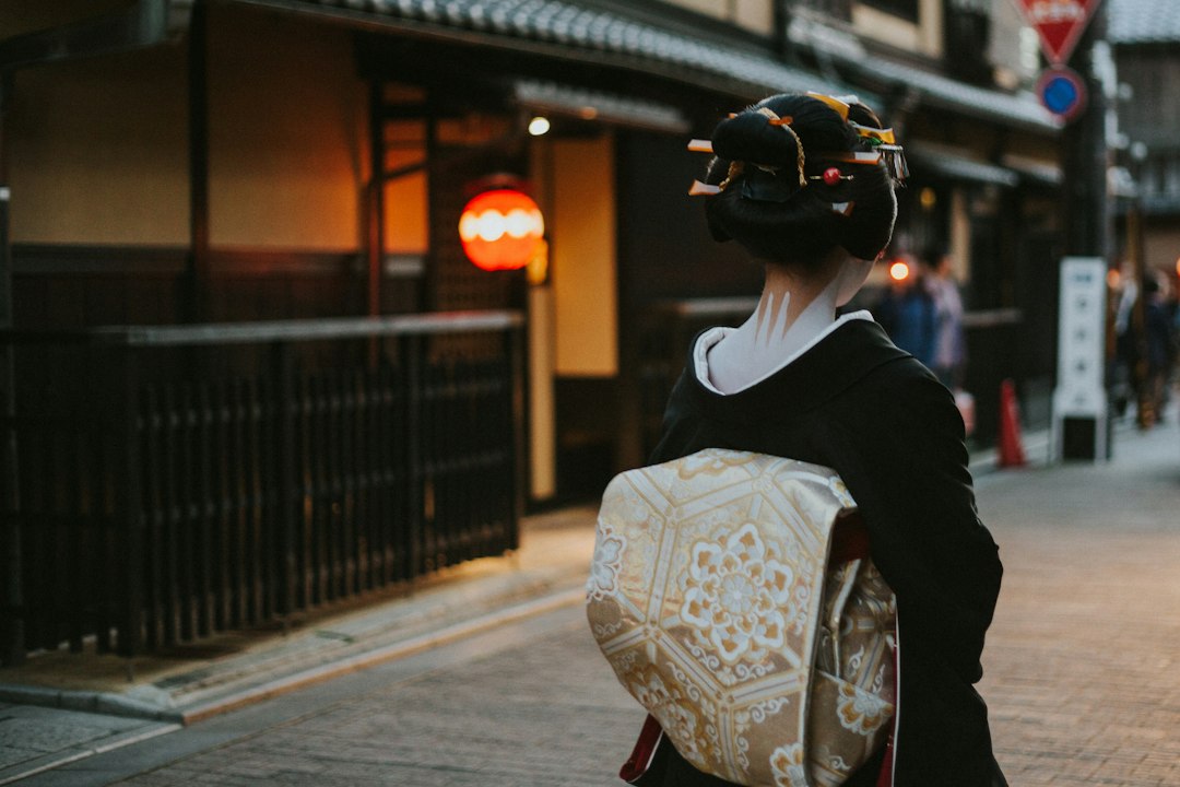 Traditional wooden buildings along Hanamikoji Street in Gion, Kyoto