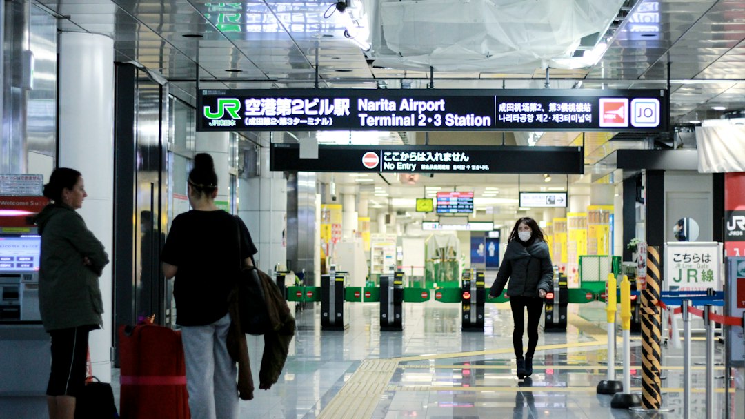 Arrival area at Narita Airport in Japan